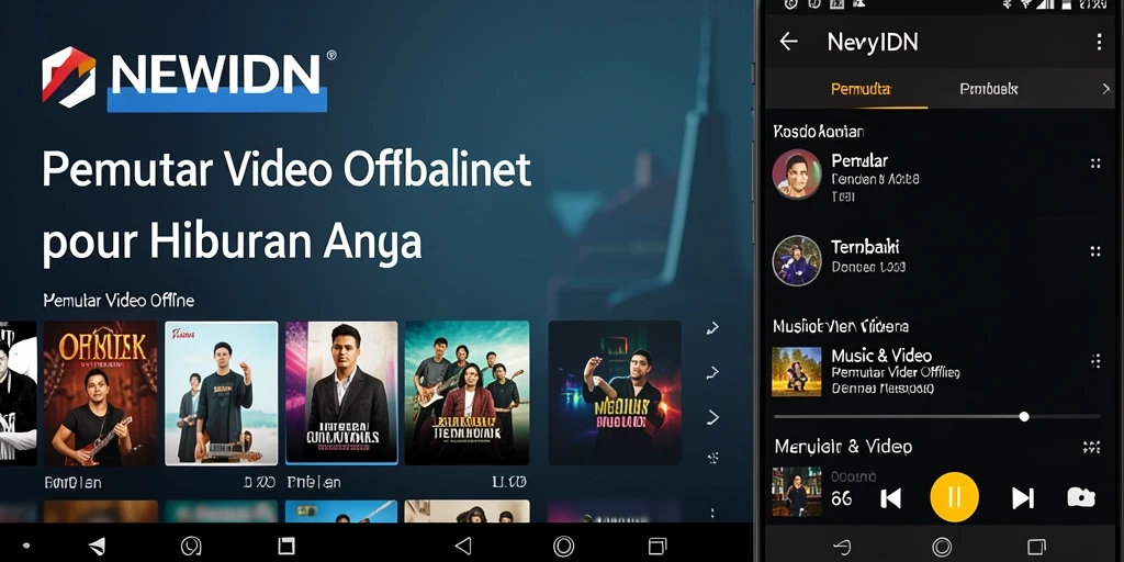 Tampilan antarmuka aplikasi Pemutar Video Offline NEWIDN yang sederhana dan mudah digunakan.