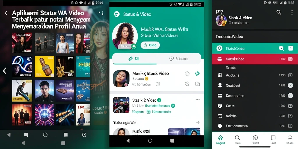 Antarmuka pengguna PP7 yang intuitif dan menarik untuk Status WA Video.