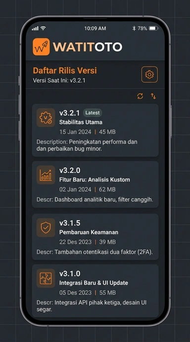 Riwayat Versi Terbaru dari Aplikasi watitoto